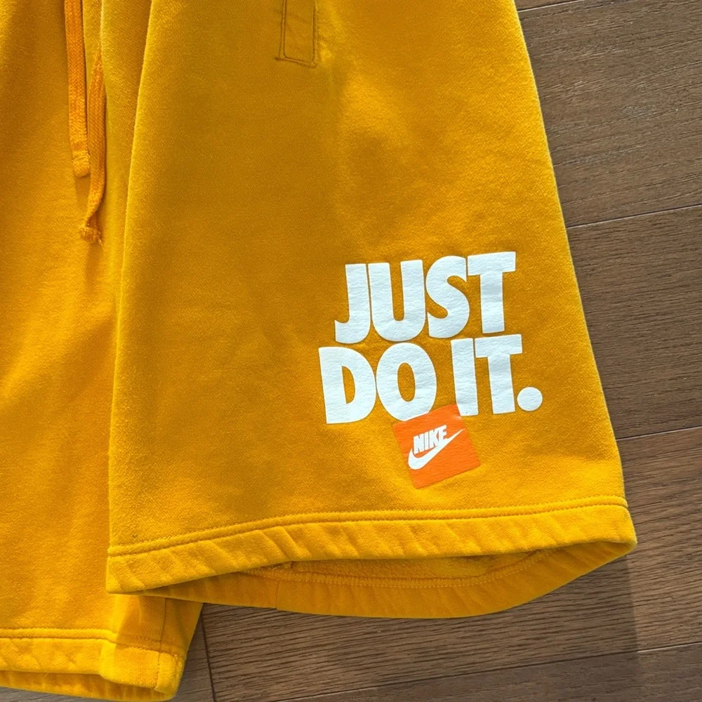 Nike Men's Bright Yellow 'Just Do It' Fleece Athletic Shorts